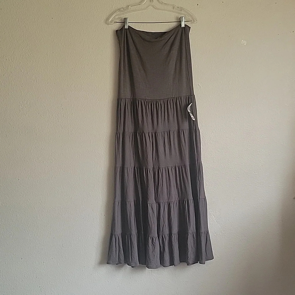 NWT I-N-C INTERNACIONAL CONCEPT  straples maxi dress size large color gray knigh - Picture 2 of 12
